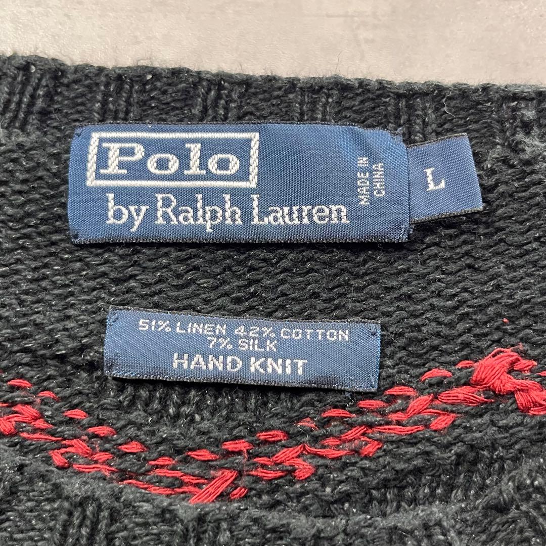 ◎90s Polo by Ralph Lauren バーズアイ ハンドニット