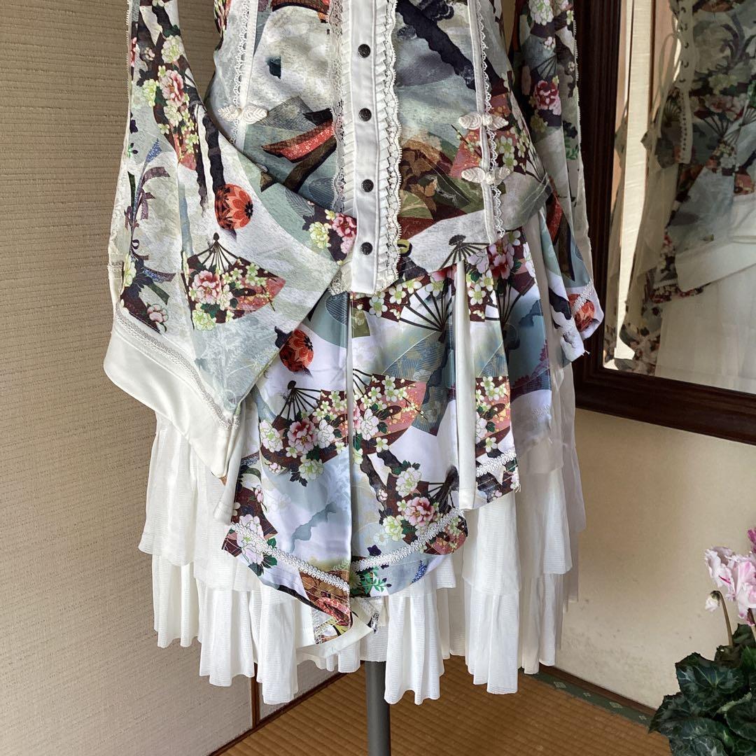 極美品！OZZ ONESTE 和チャイナ白セットアップ［商品番号9］