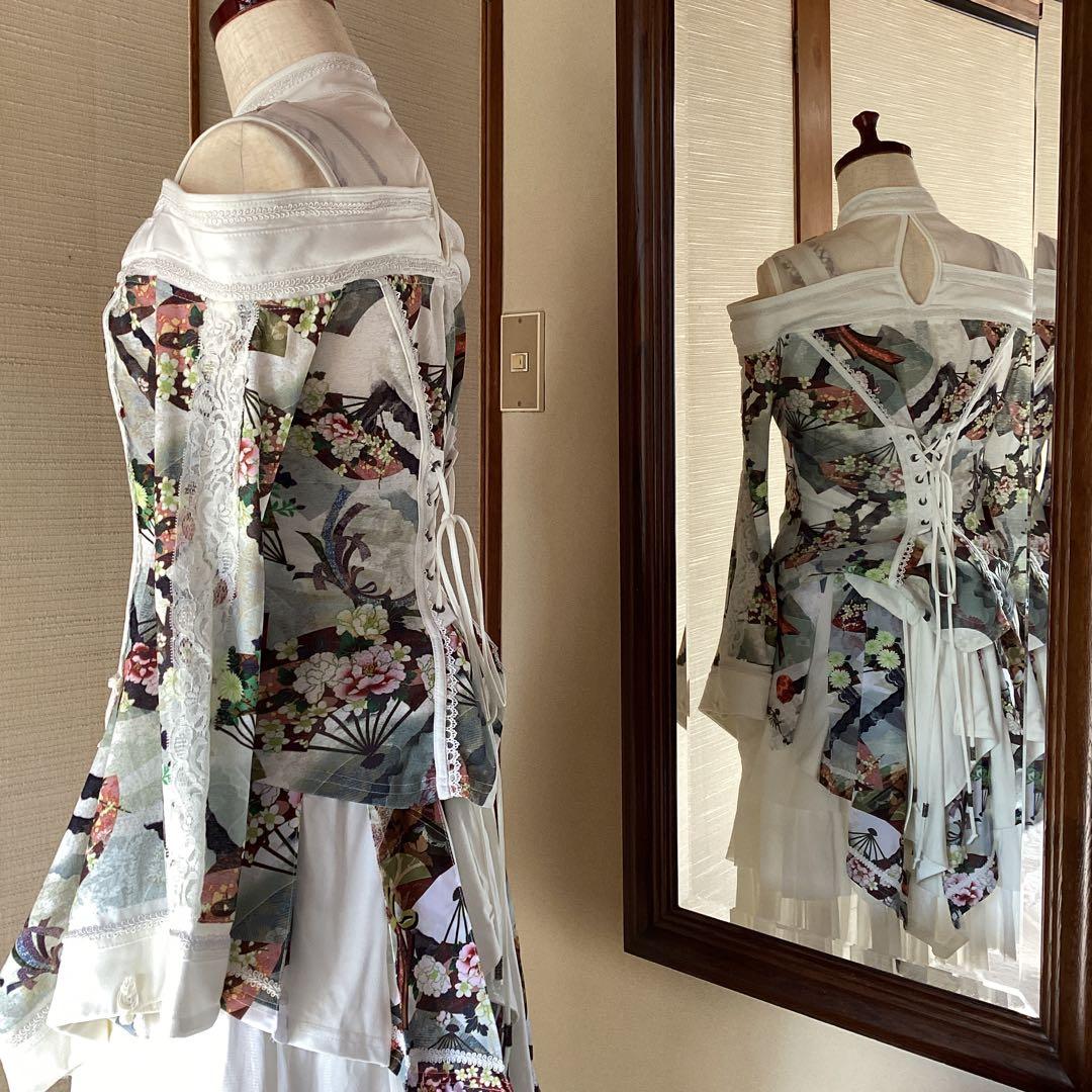 極美品！OZZ ONESTE 和チャイナ白セットアップ［商品番号9］