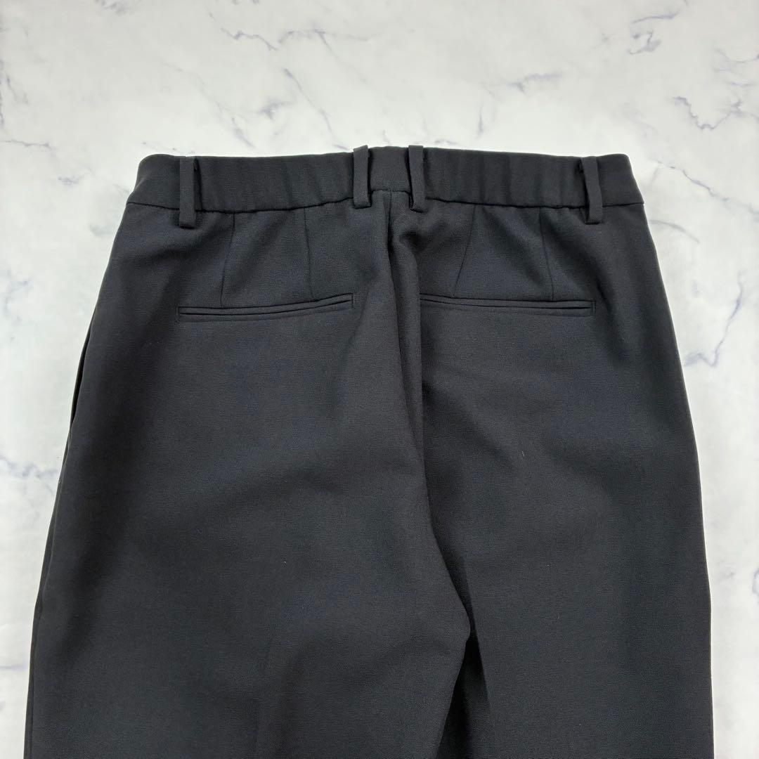 PLST　パンツスーツ　セットアップ　ノーカラージャケットM　パンツL　ブラック