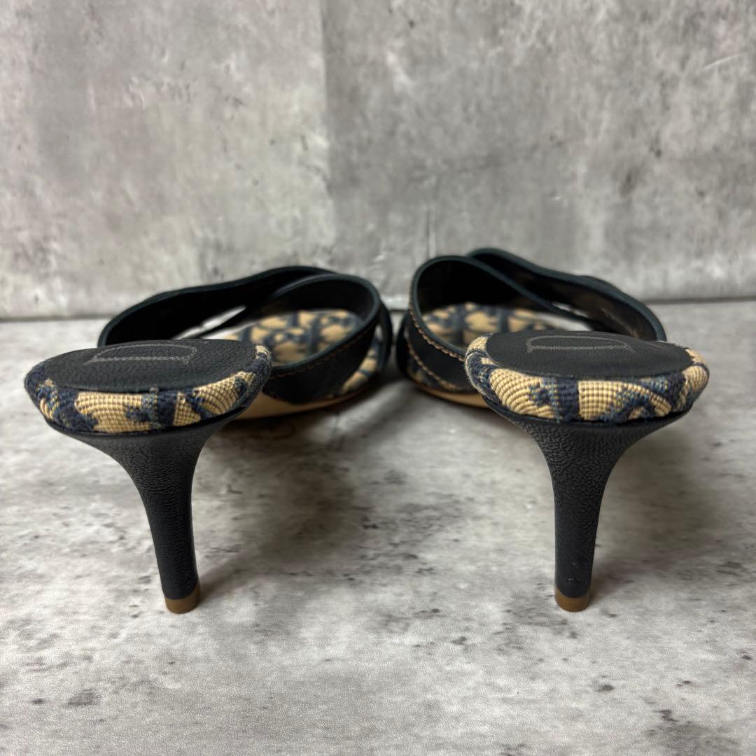美品✨Dior ヒール サンダル トロッター ロゴプレート 保存袋付き 37