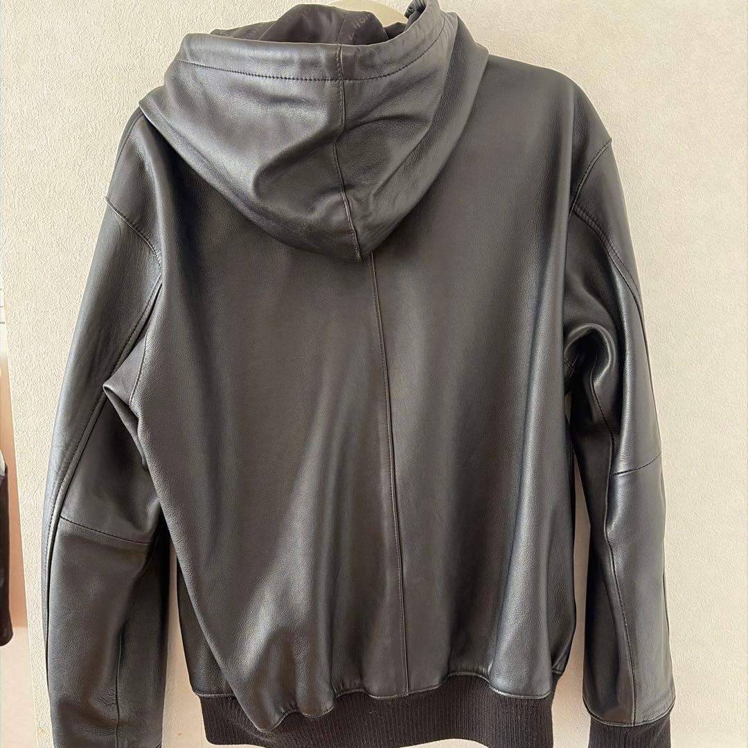 Schott NYC　LEATHER FULLZIP PARKA　L