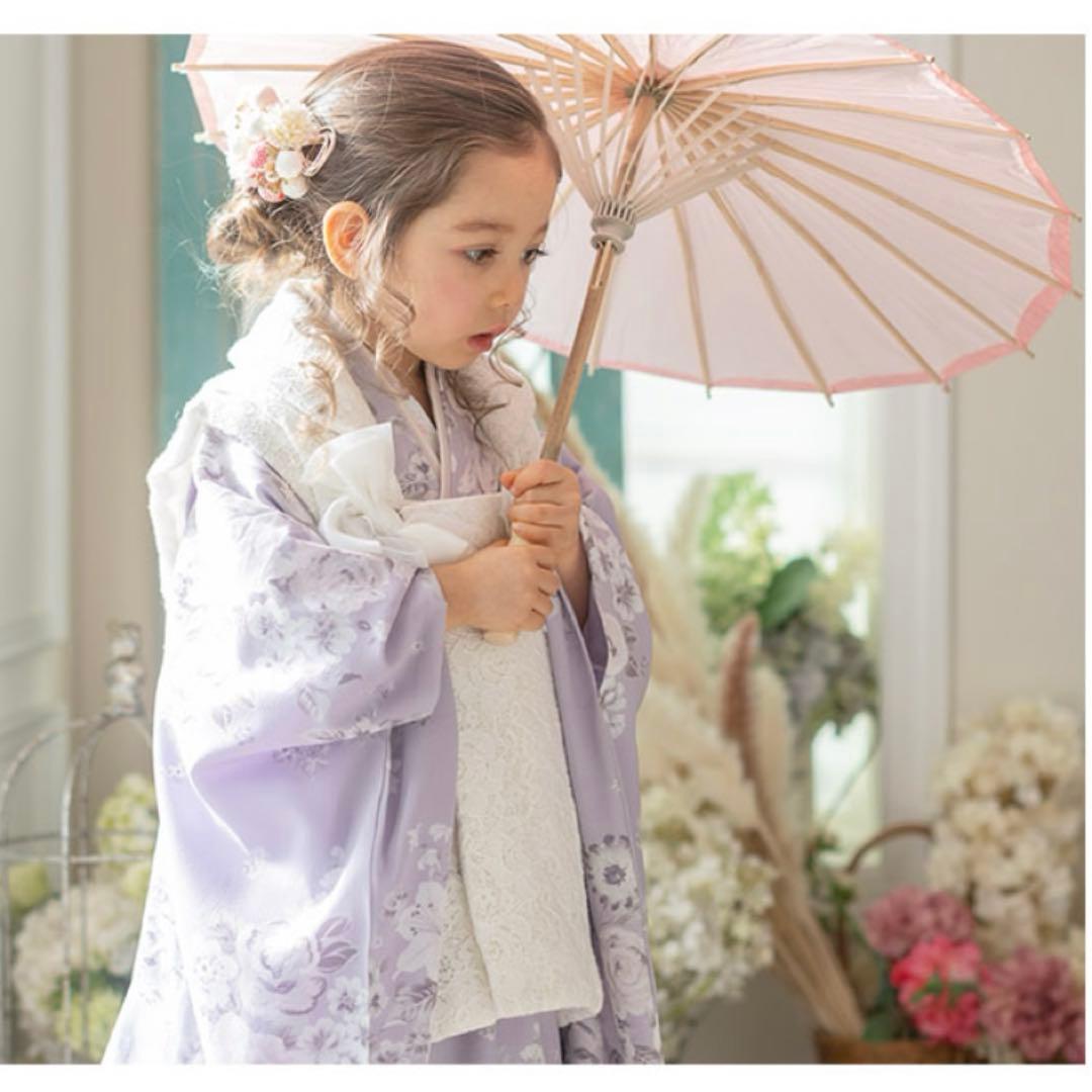 キャサリンコテージ　七五三　着物　被布　ブーツ　ベレー帽　セット　３歳　女　紫