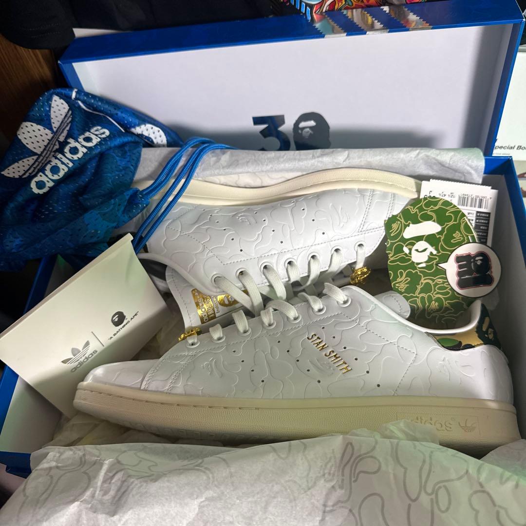 靴 BAPE X ADIDAS STAN SMITH BAPE CAMO30cm