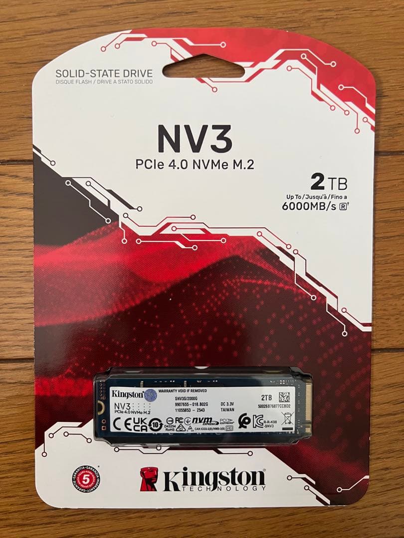 内蔵型SSD Kingston NV3 2TB SSD PCIe 4.0 NVMe M.2