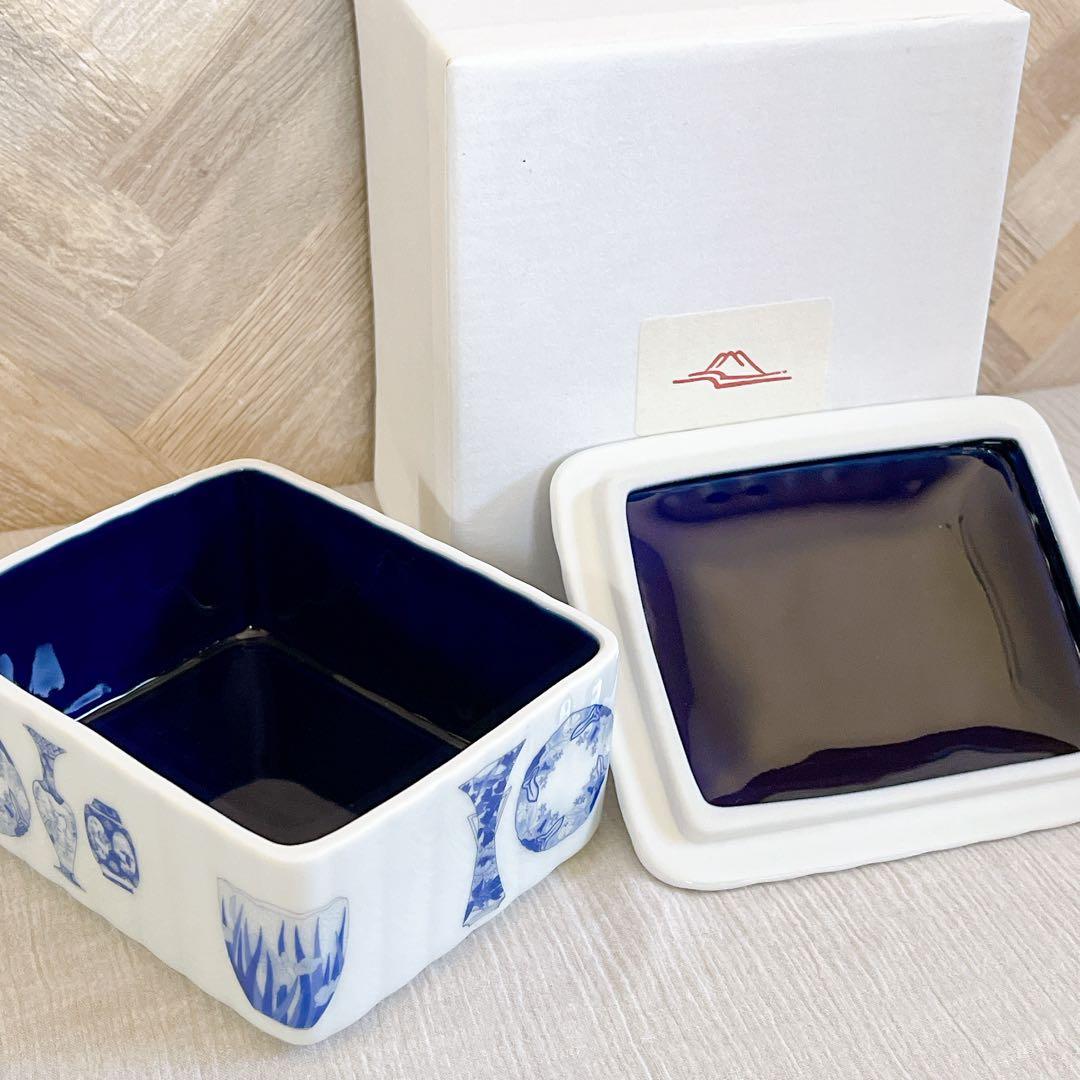 箱付【未使用】深川製磁 ジュエリーボックス 蓋付 小物入れ ボンボニエール 金彩