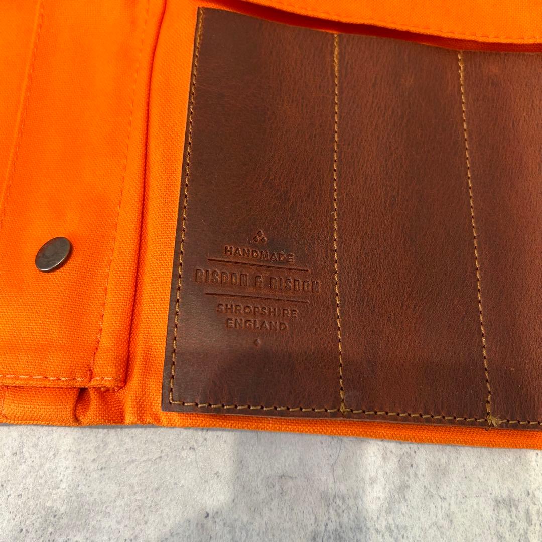 MIZUTANI ミズタニ シザー ロールケース レザー×キャンバス オレンジ