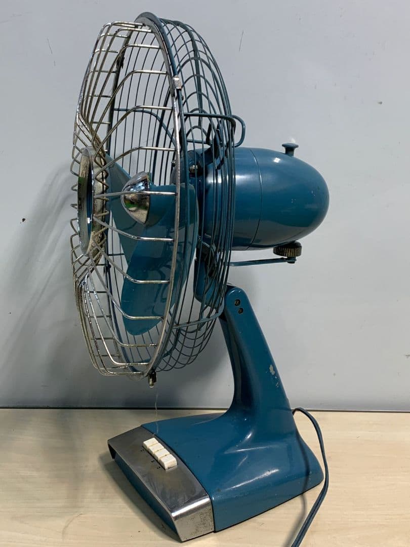 レトロ青 扇風機 ヴィンテージアンティ―クEF-319 30cm [ジャンク品]