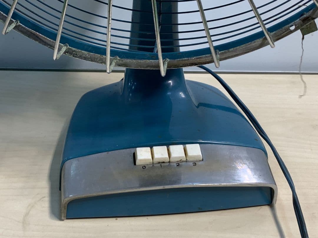 レトロ青 扇風機 ヴィンテージアンティ―クEF-319 30cm [ジャンク品]