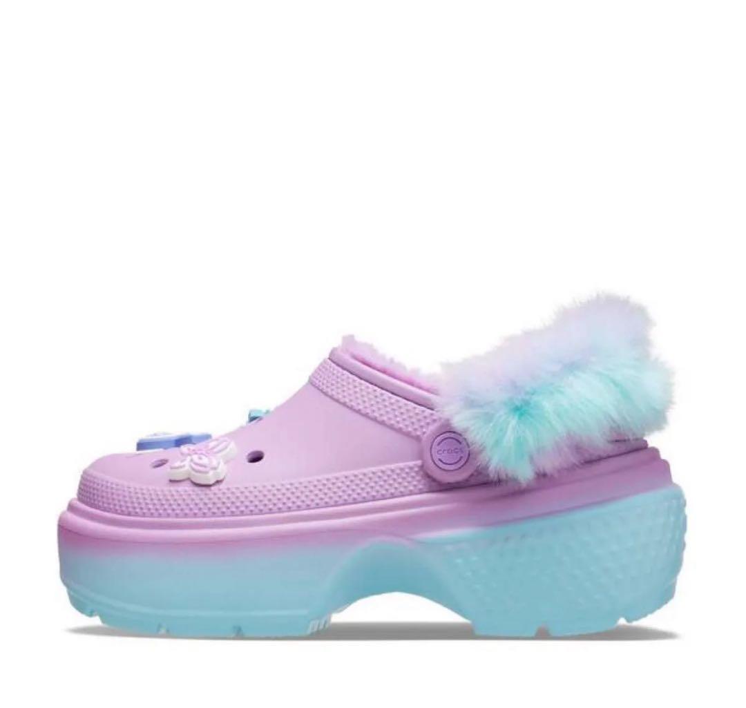 新品 23㎝ aespa×crocs クロックス　ファー　サンダル　エスパ