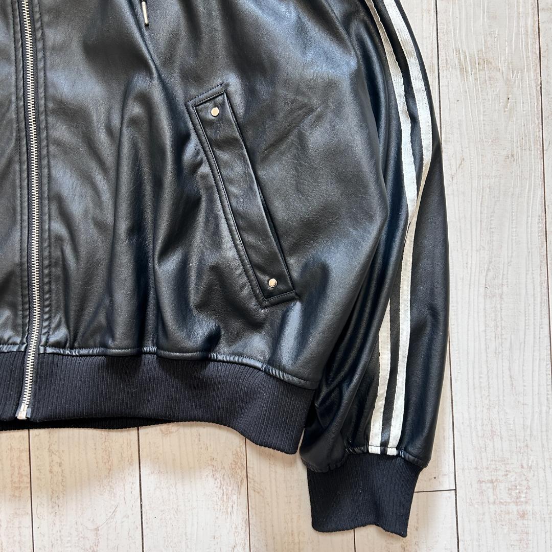 ADRER アドラー フェイクレザー セットアップ ジップパーカー ワイドパンツ