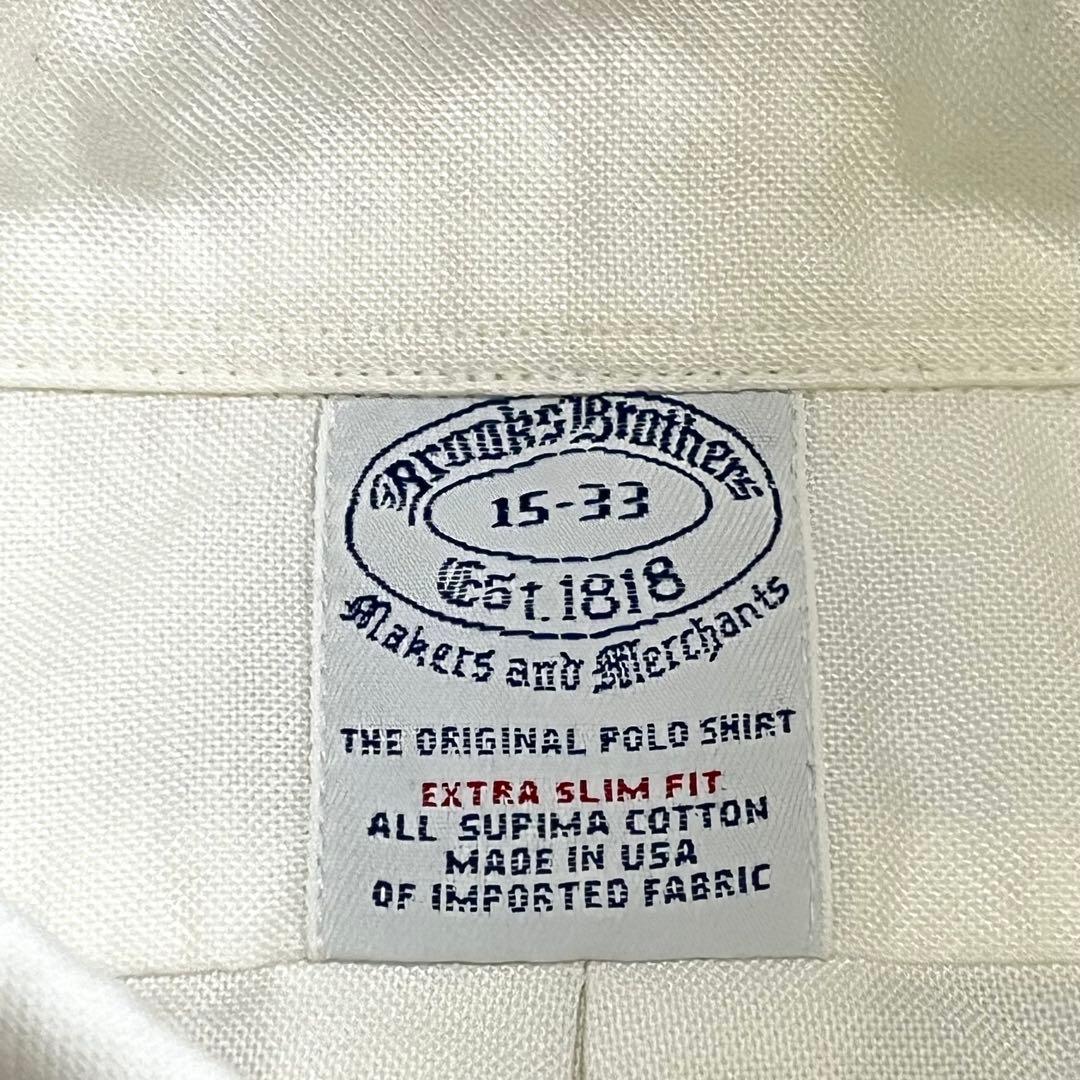 90s USA製 BROOKS BROTHERS ボタンダウンシャツ 15-33
