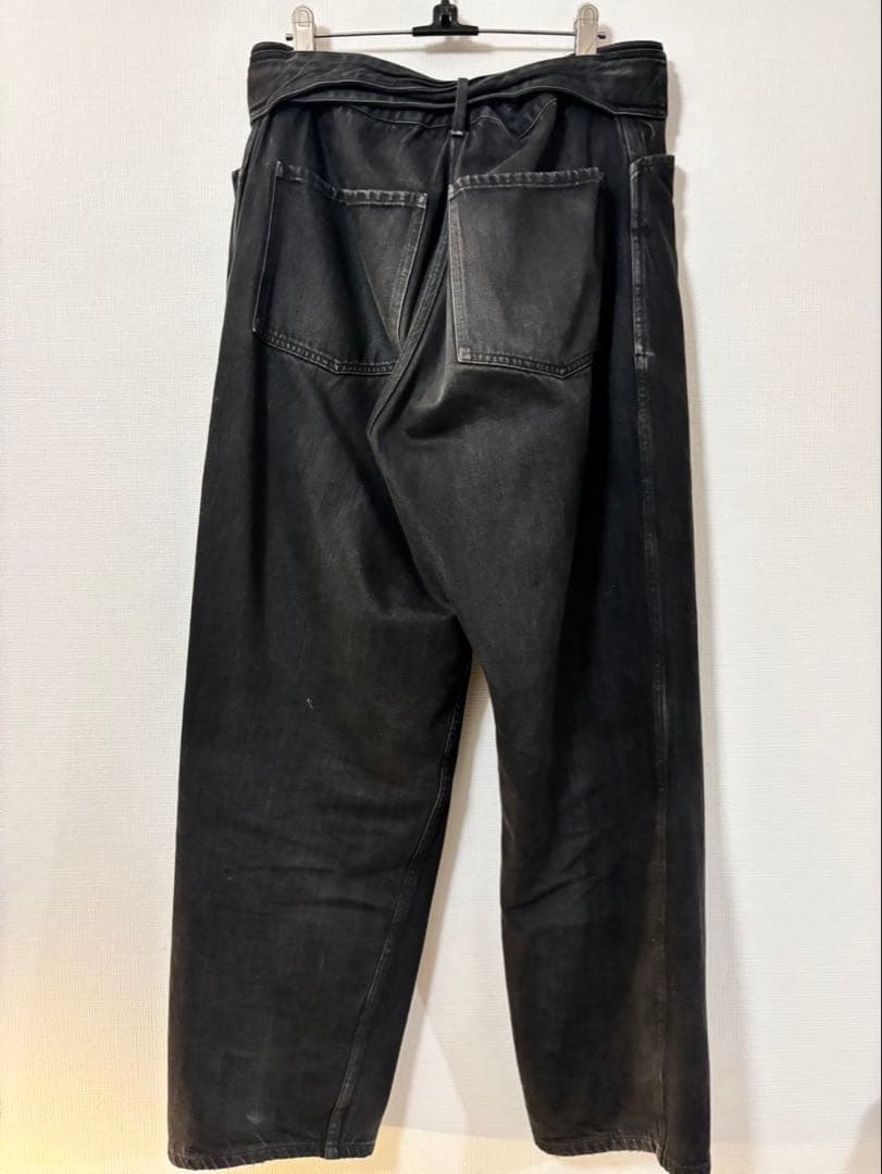 19ss comoli デニムベルテッドパンツ ベルテッドデニムパンツ コモリ