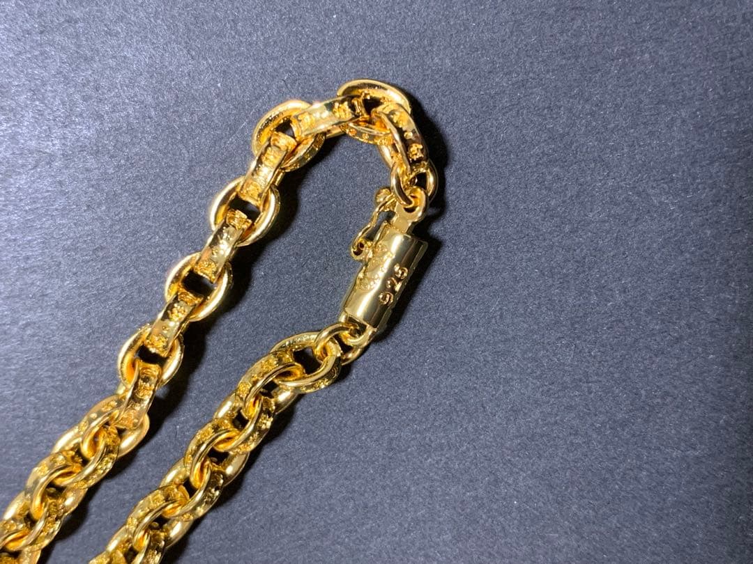 22k ペーパーチェーン　クロスペンダントネックレス ゴールド　50㎝