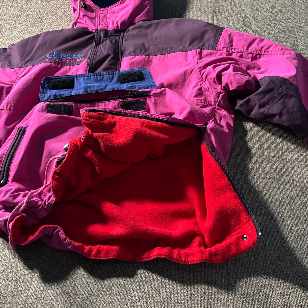 90s ellesse アノラックパーカー スノボウェア ドローコード 短丈