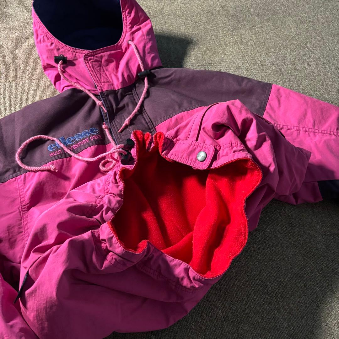 90s ellesse アノラックパーカー スノボウェア ドローコード 短丈