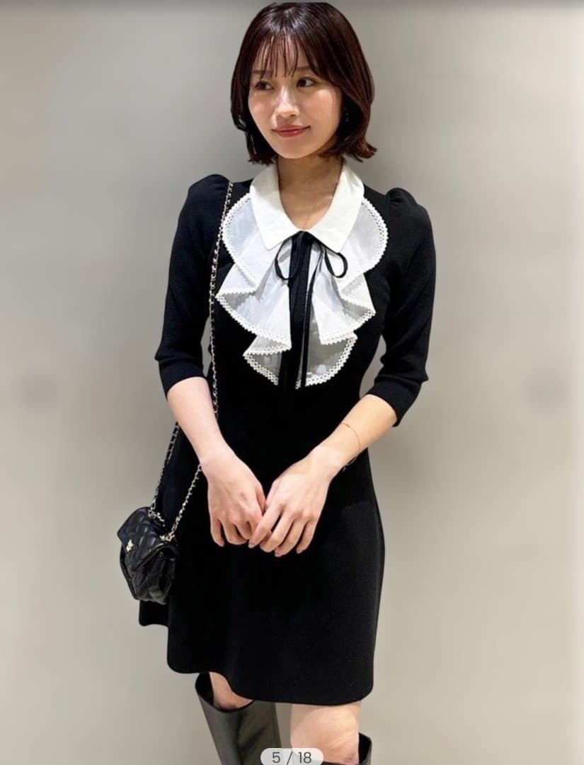 スナイデル★今期最新ラッフルミニニットワンピース新品タグ付き