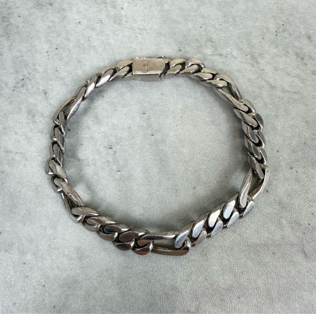VINTAGE 999刻印 ヴィンテージ シルバー喜平チェーンブレスレット