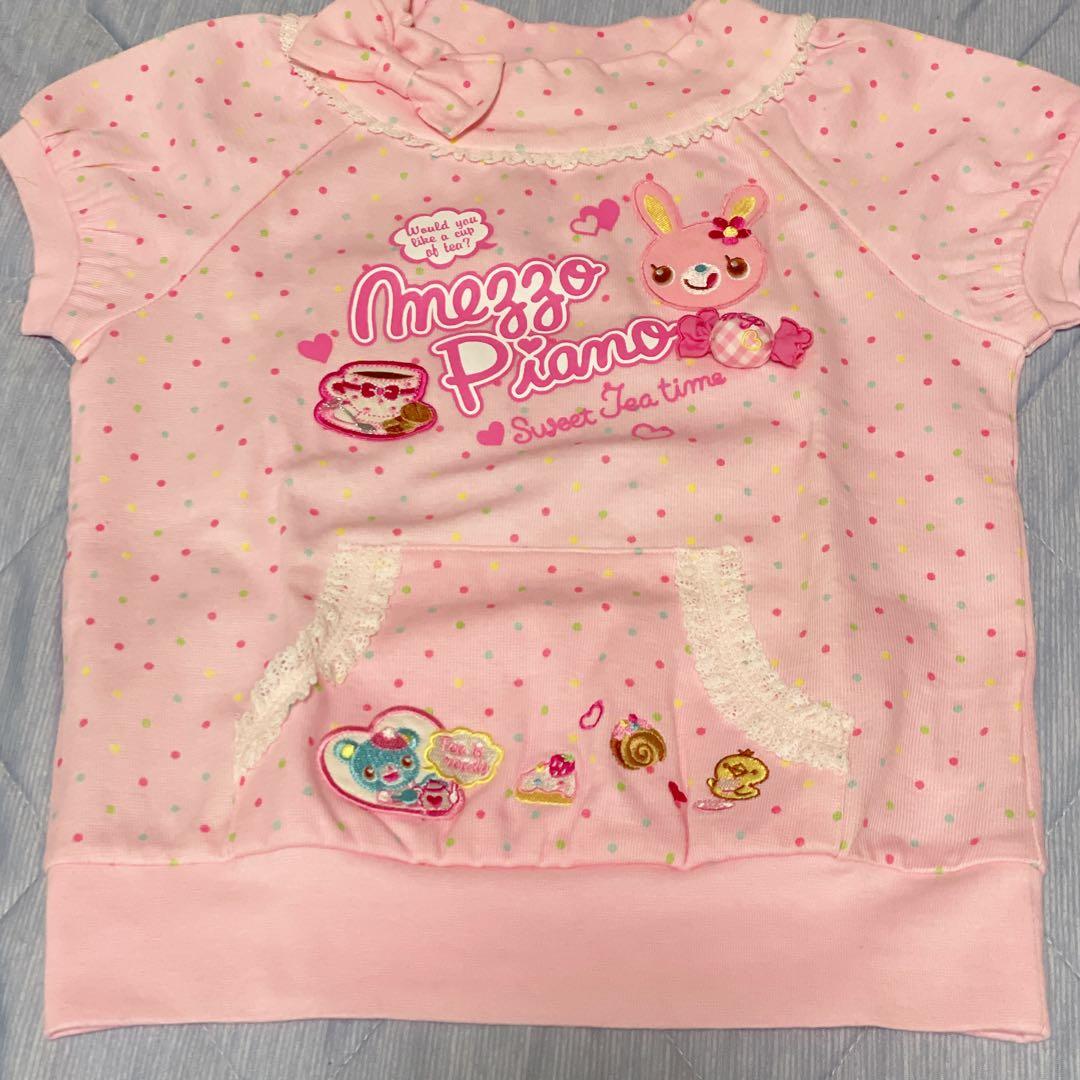 メゾピアノ　みみぽぽちゃん　Tシャツ トップス ピンク　美品　平成レトロ