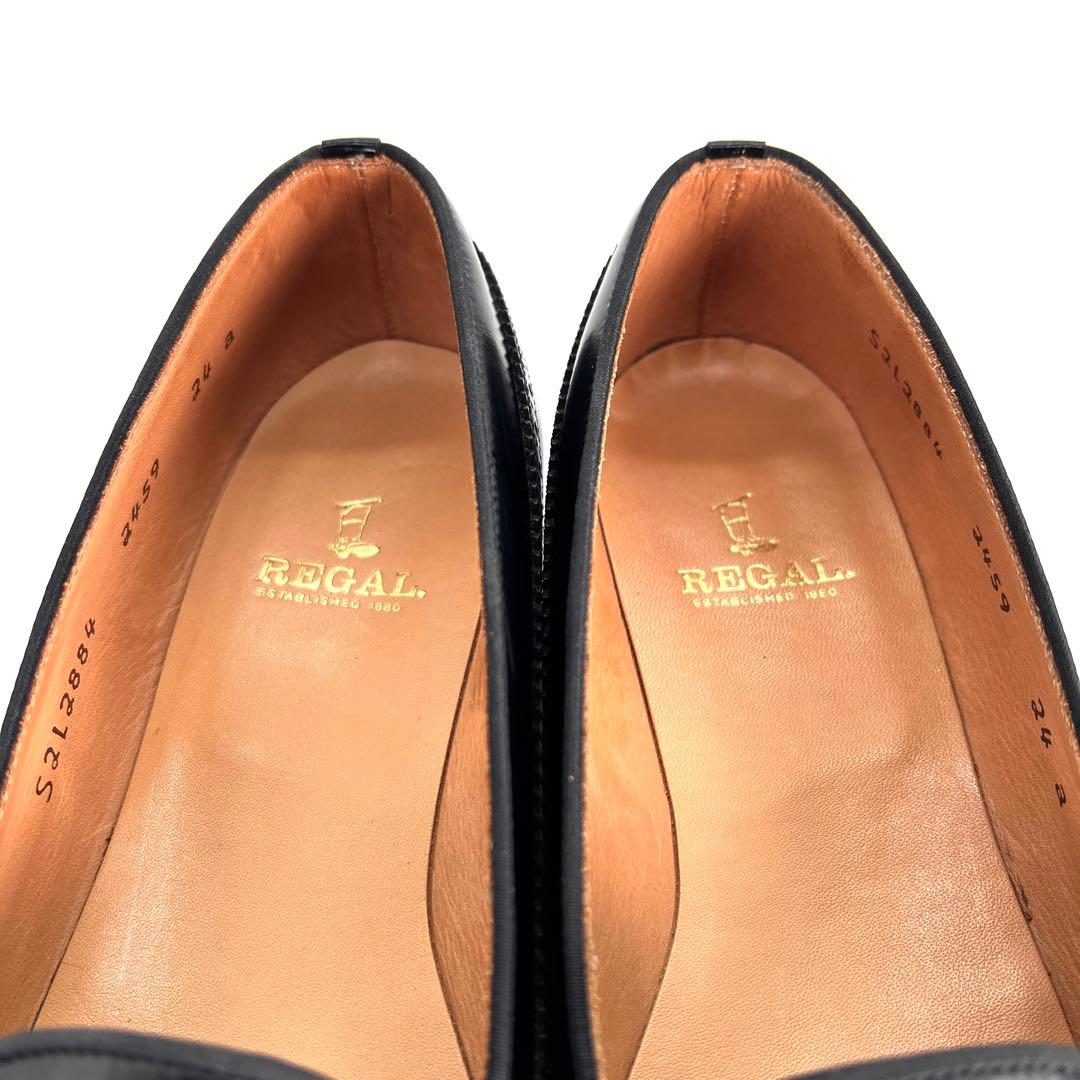 【美品】REGAL 本革 ウイングチップ タッセルローファー パンプス 24cm