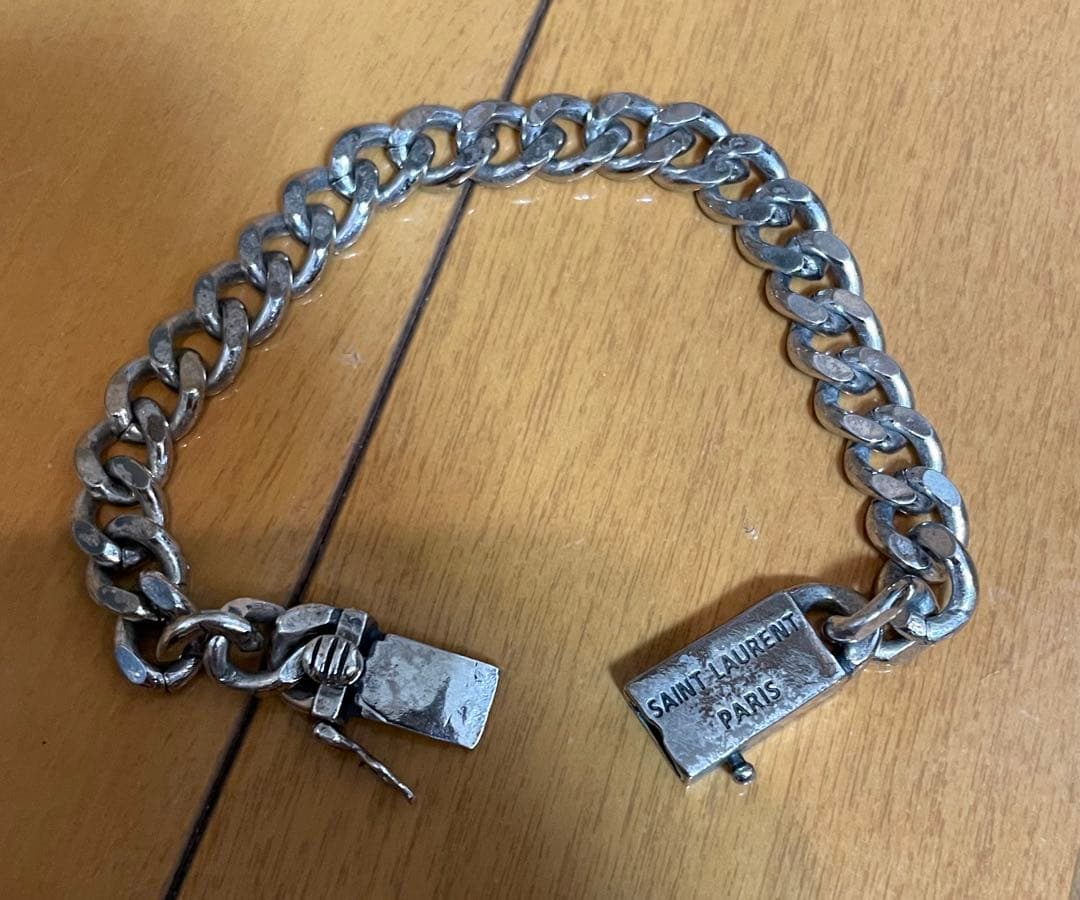 Saint Laurent Paris チェーンブレスレット シルバー 925