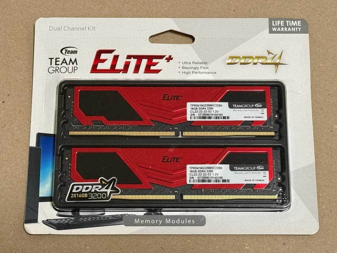 メモリー TEAMGROUP Elite+ DDR4 3200MHz 16GB x 2