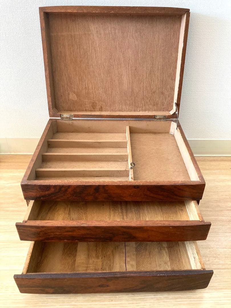ローズウッド　小引出し　古道具　レトロ家具　チェスト　ソーイングボックス