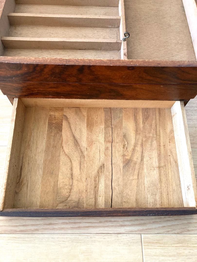 ローズウッド　小引出し　古道具　レトロ家具　チェスト　ソーイングボックス