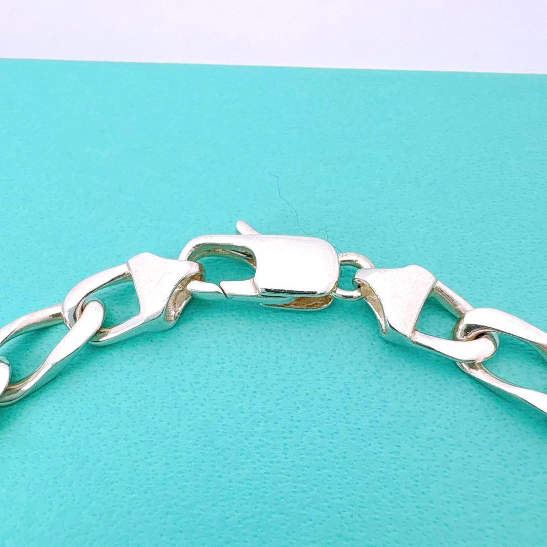 美品 オールドティファニー フィガロリンク コンビブレスレット シルバー k18