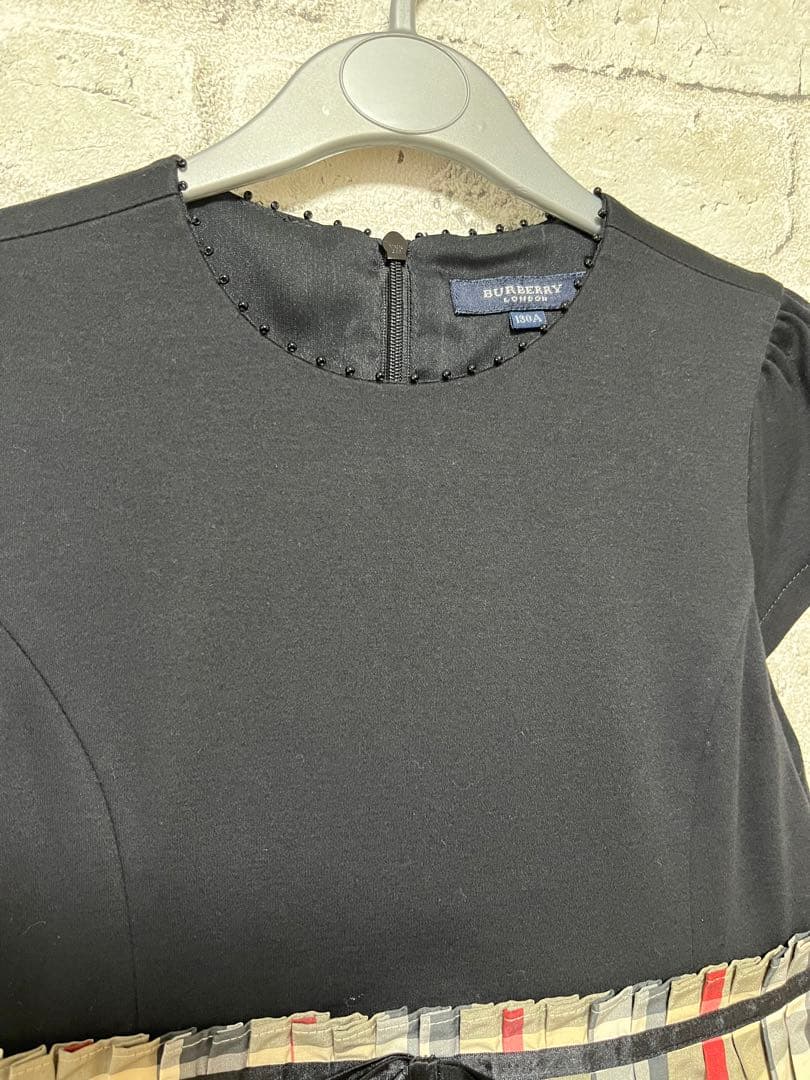 バーバリー ドッキングノバチェックワンピース　チュールスカート　130cm