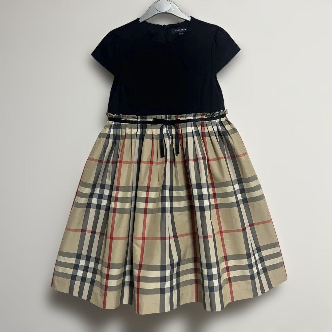 バーバリー ドッキングノバチェックワンピース　チュールスカート　130cm
