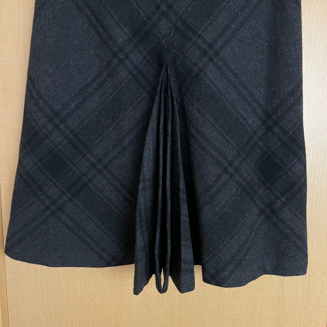 新品保管品【ポロラルフローレン】フレアスカート ブラック系チェック柄 試着のみ