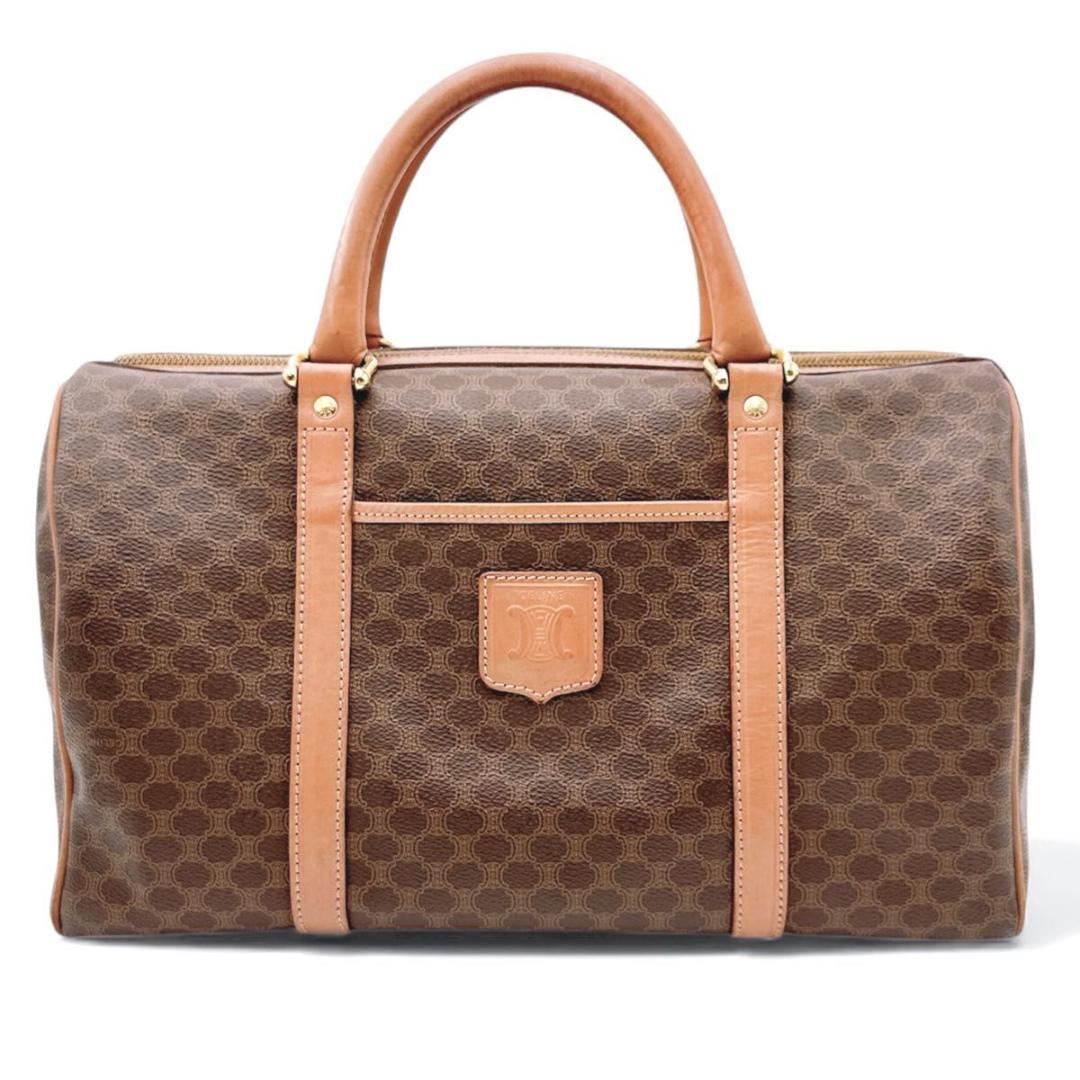 CELINE セリーヌ ボストンバッグ マカダム ヴィンテージ レザー PVC