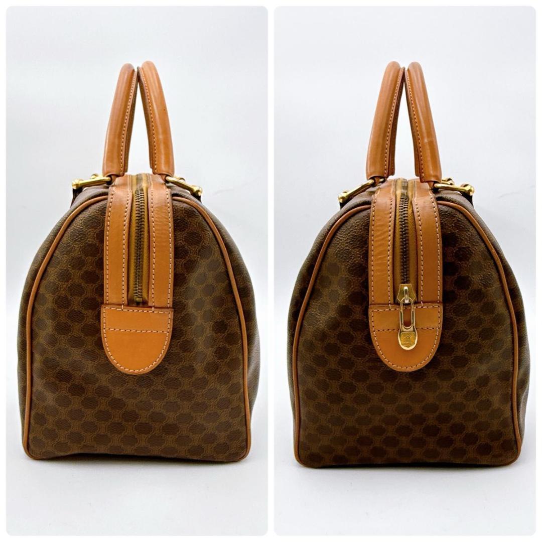 CELINE セリーヌ ボストンバッグ マカダム ヴィンテージ レザー PVC