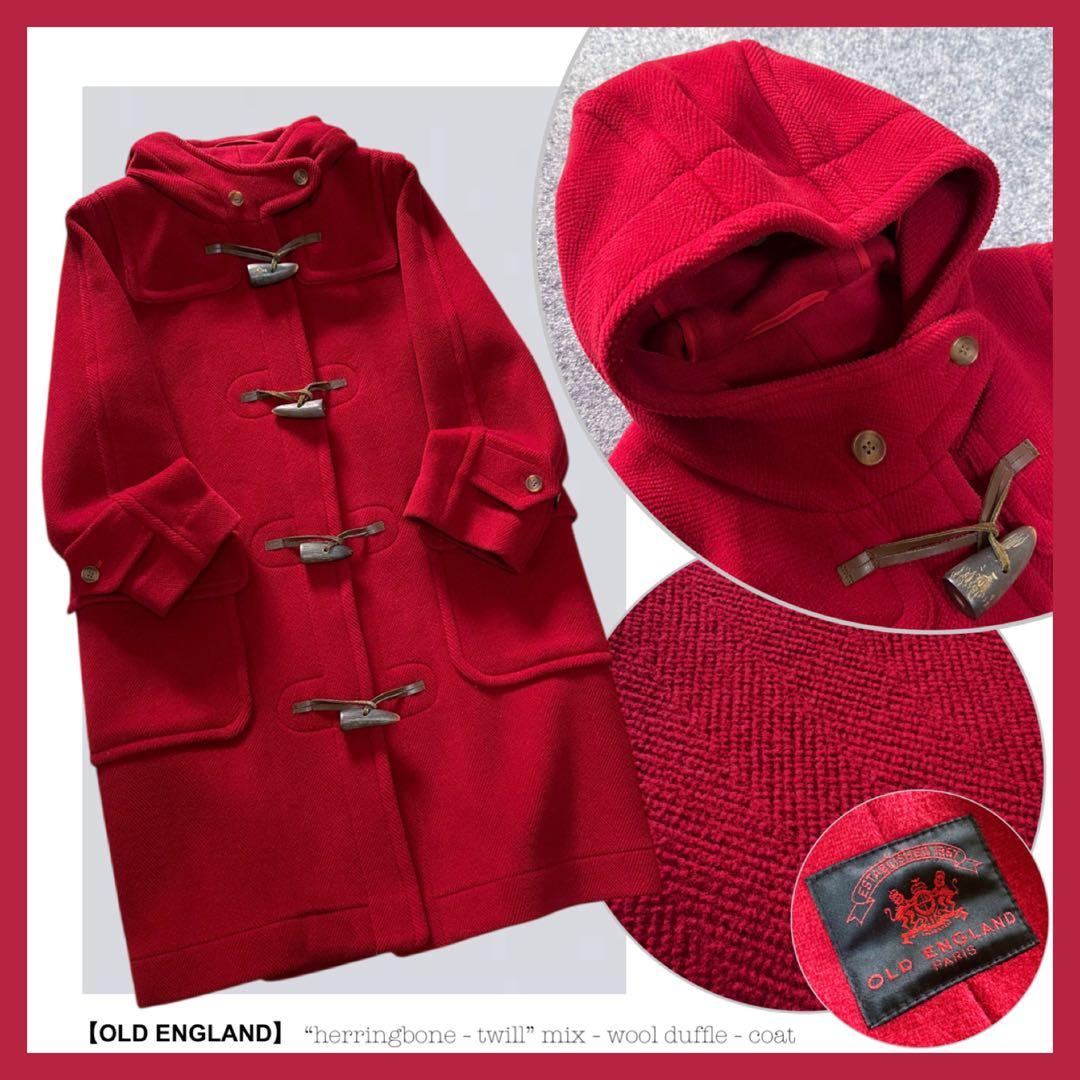 オールドイングランド：希少【ヘリンボーン•ツイード】ダッフルコート／ロング丈