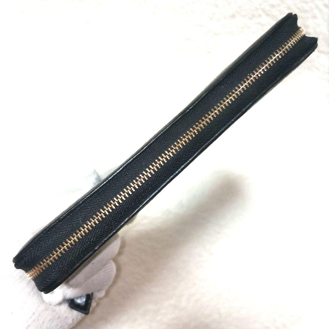 【美品】ポールスミス マルチストライプ ゴールド金具 ロゴ刻印 シボ革 長財布