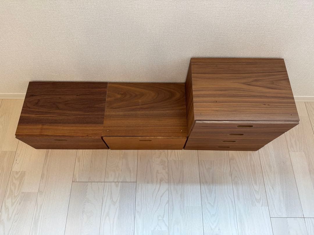 無印良品 スタッキングチェスト 3個セット ウォールナット