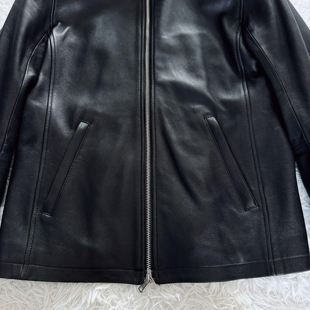 【SHIPS】シングルライダース 羊革 ブラック Lサイズ