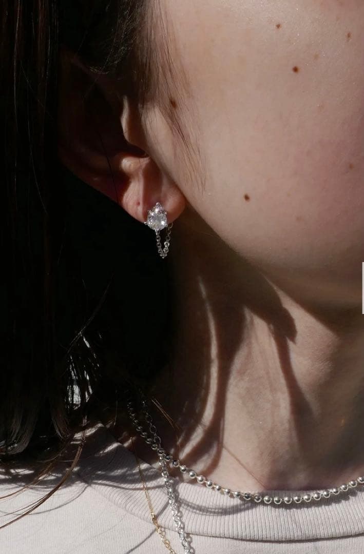 e.m. パール ストーン ピアス(片耳用)