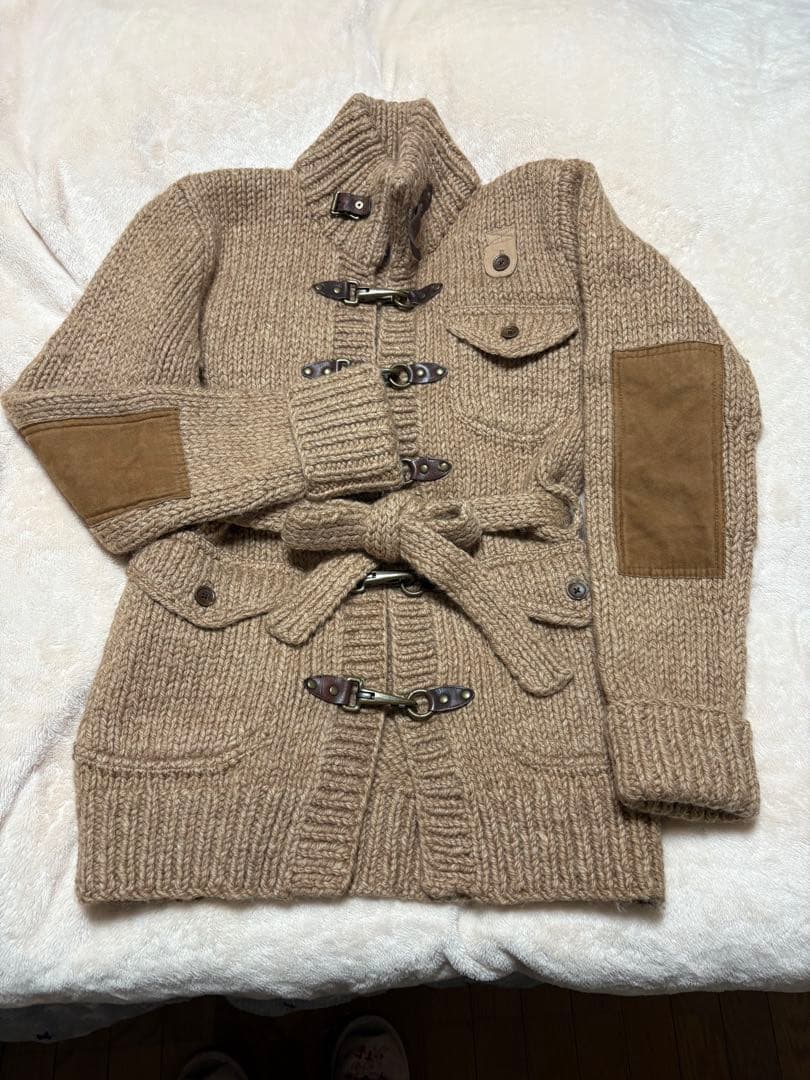 定価10万　希少　ラルフローレン　ハンドニットロングカーディガン　ダッフル　L