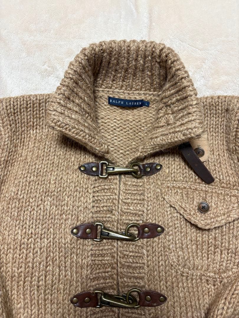 定価10万　希少　ラルフローレン　ハンドニットロングカーディガン　ダッフル　L