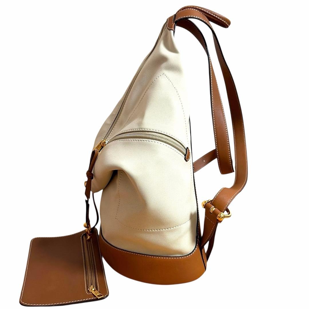 LOEWE ロエベ アントン キャンバス レザー リュック ポーチ付き