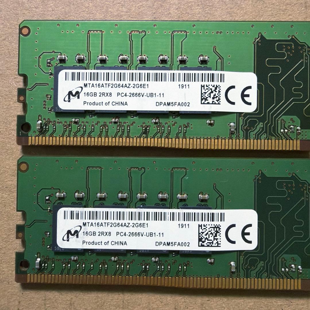 [23] デスクトップ PC メモリ16GBx2(32GB) DDR4 2666