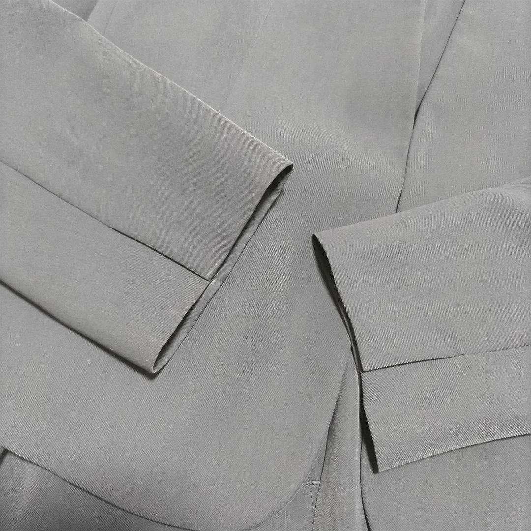 プラステ　パンツスーツ　セットアップ　ノーカラー　カラーレス　ネイビー　背抜き