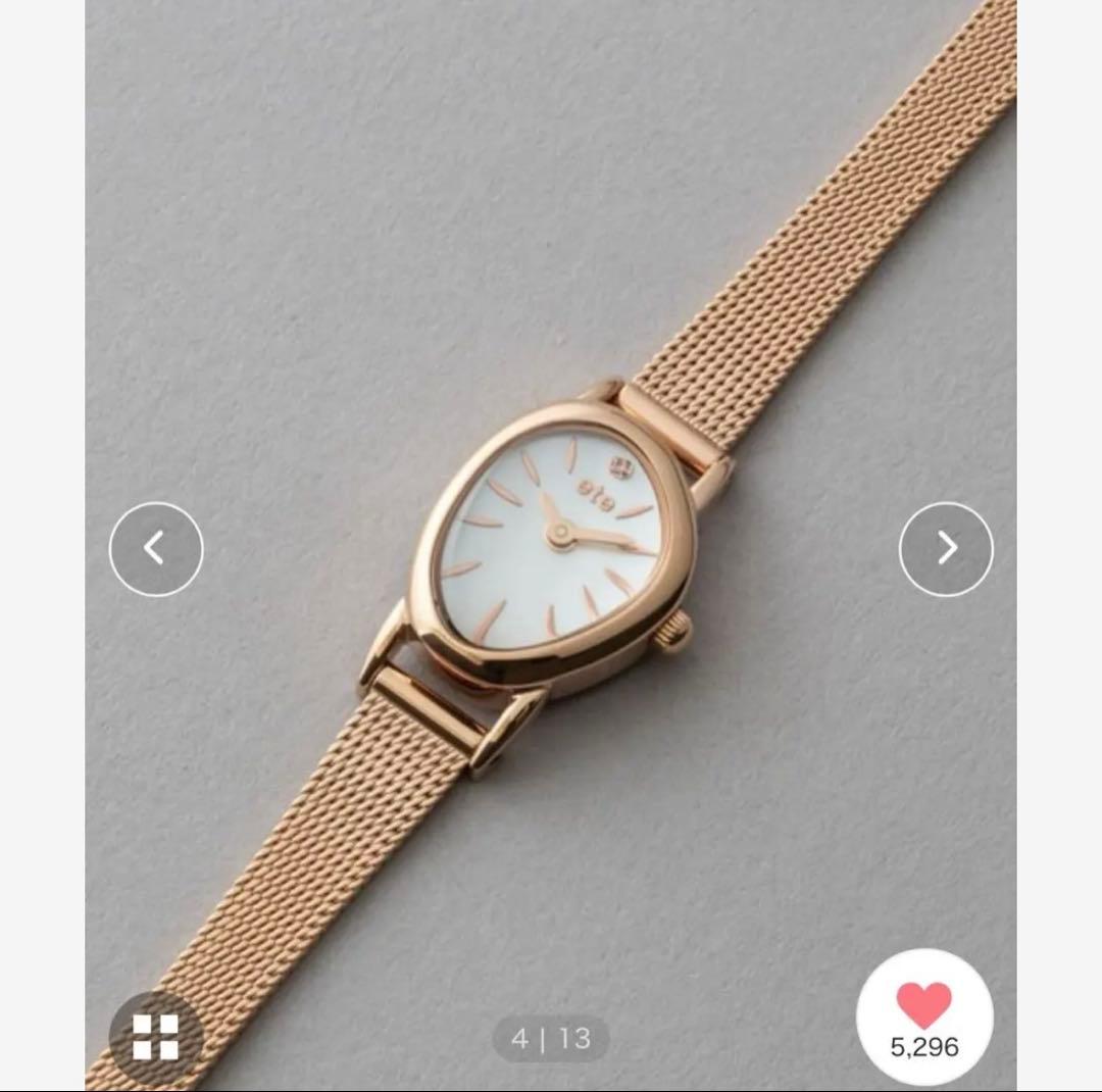 eteダイヤモンドジェムフェイス メッシュ ベルト ウォッチ★美品