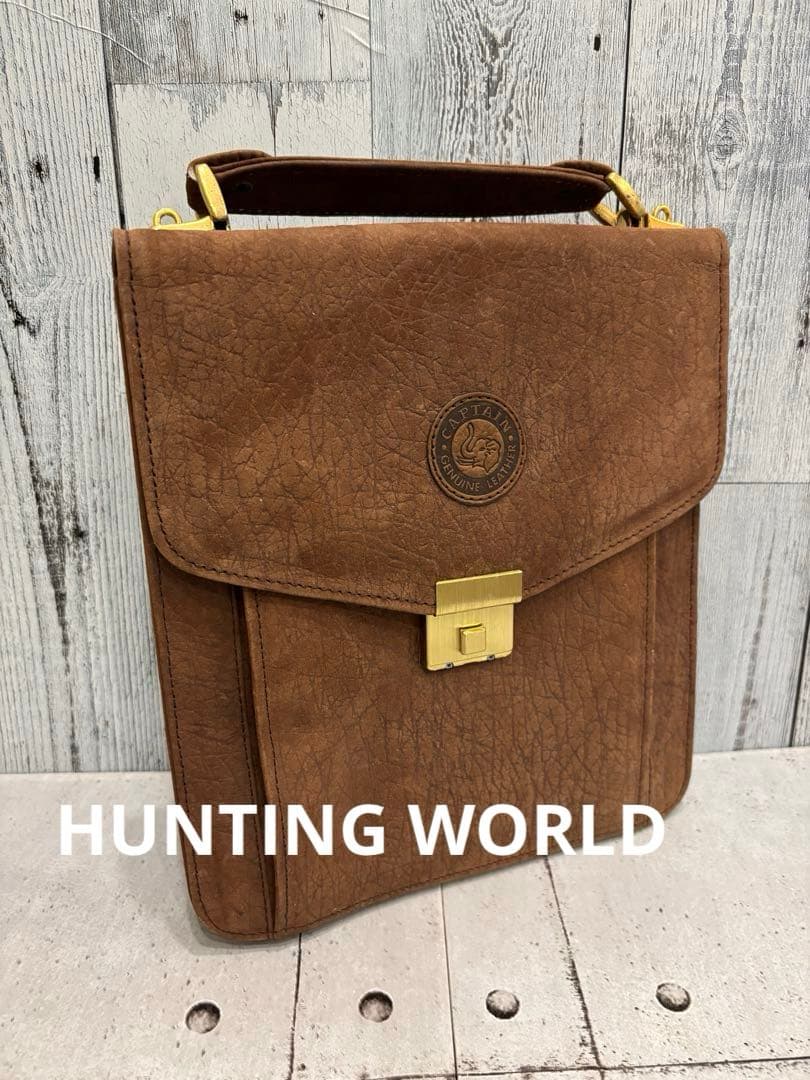 ●希少　ハンティングワールド　象革　ハンドバッグ　エレファントレザー