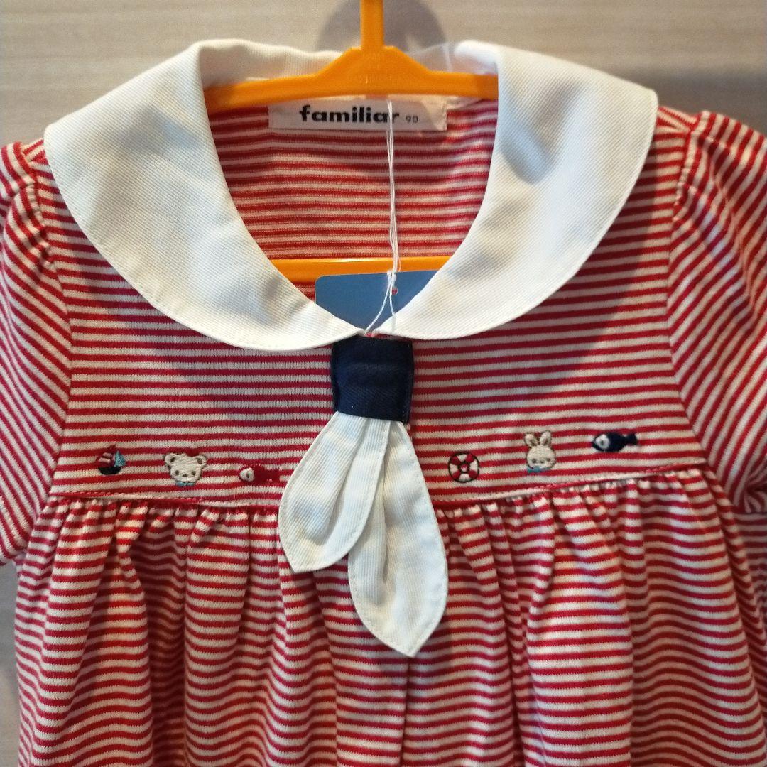 familiar ファミリアストライプ 半袖ワンピース90cm