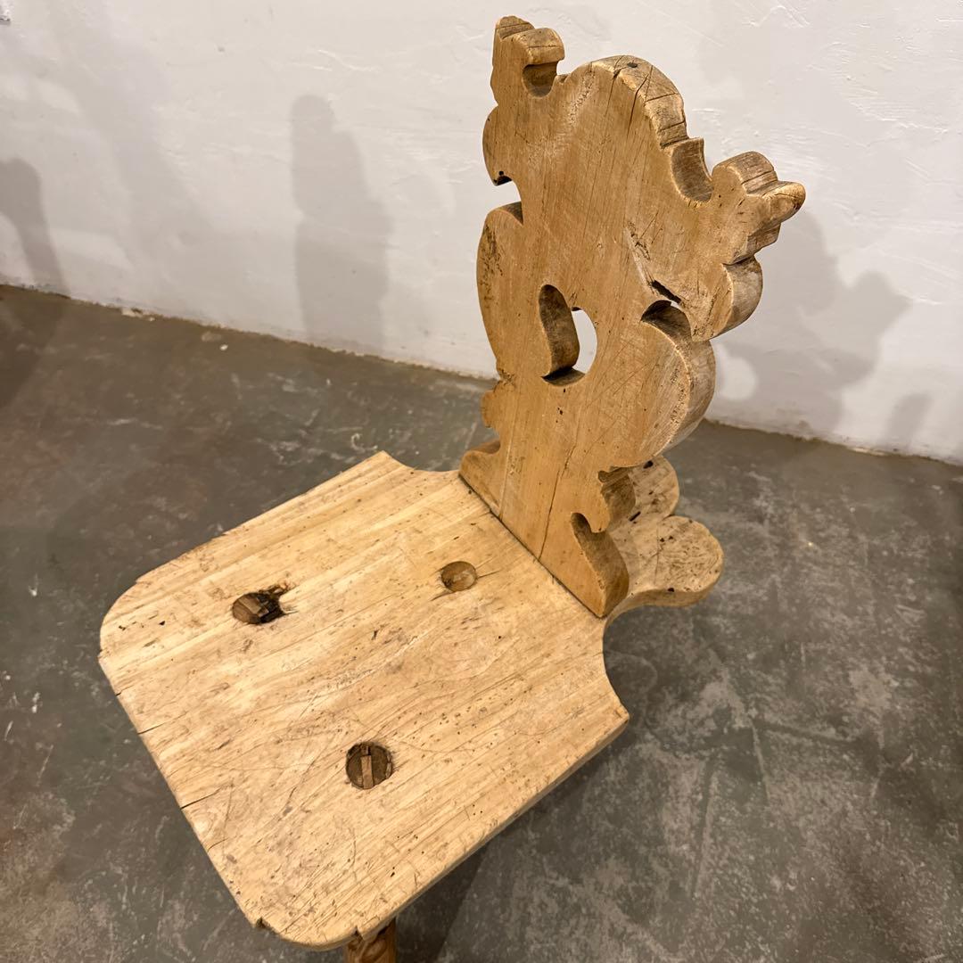 アンティーク　チェア　剥離　フランス　飾り椅子