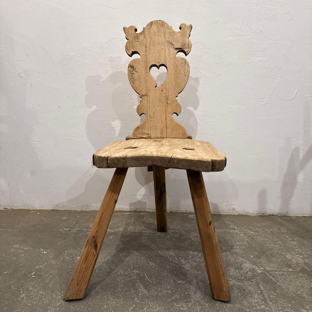 アンティーク　チェア　剥離　フランス　飾り椅子