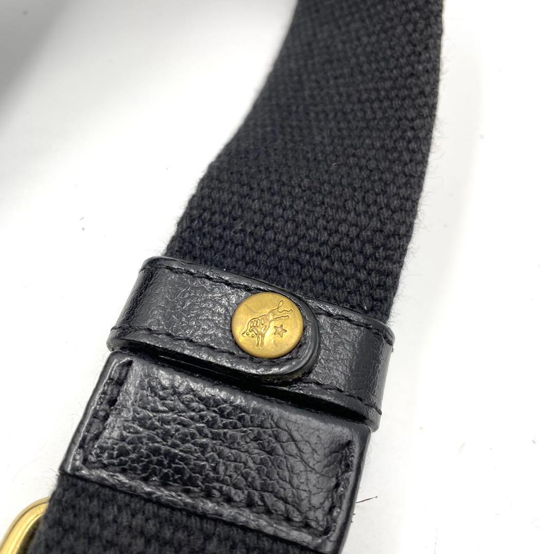 【極美品】イルビゾンテ　ボディバッグ　ロゴ型押し　ゴールド金具　レザー　黒